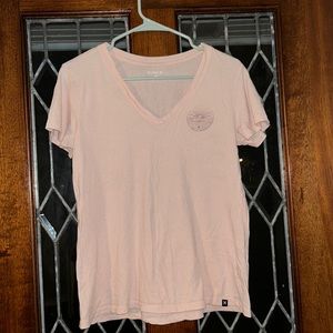 Pink Hurley v neck shirt one stain on the back, text me for offers! Size medium